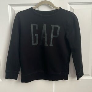 GAP Black Logo Crew Neck Kids Sweatshirt